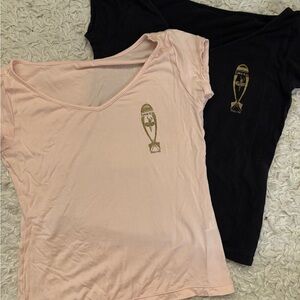 Women's Short Sleeve Tees - Pink and Black